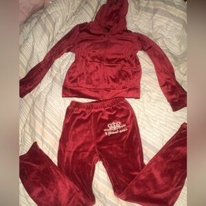 burgundy/ red Juicy couture track suit or individual pieces!